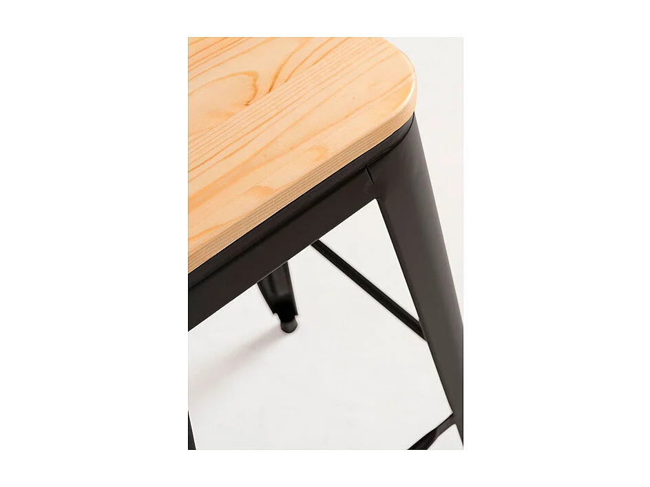 Taburetes Altos - Taburete Torix Alto Madera Natural - Negro mate