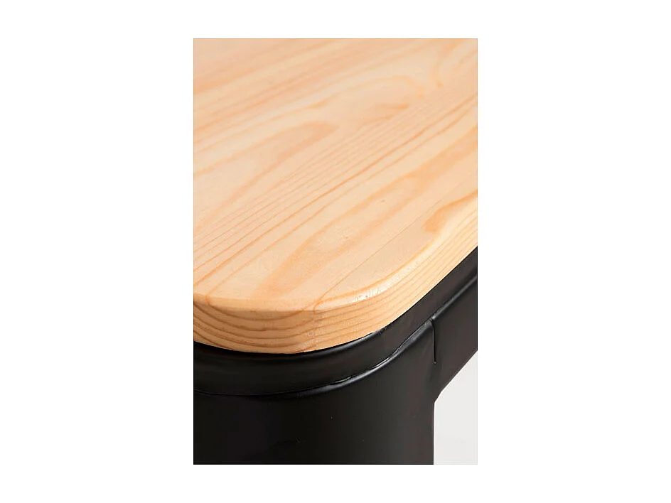 Taburetes Altos - Taburete Torix Alto Madera Natural - Negro mate