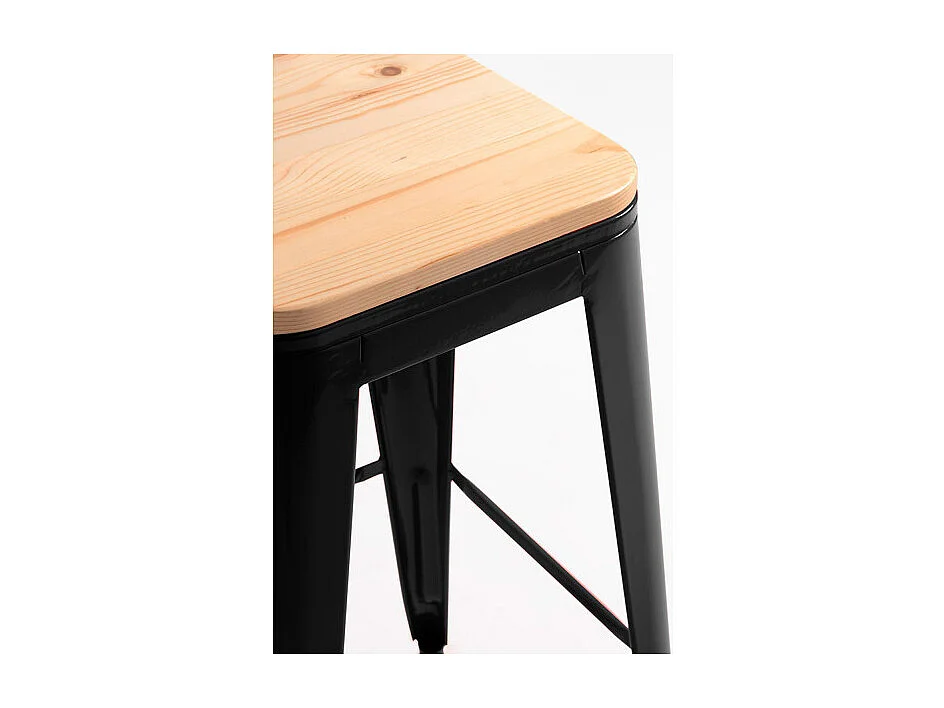 Taburetes Altos - Taburete Torix Alto Madera Natural - Negro
