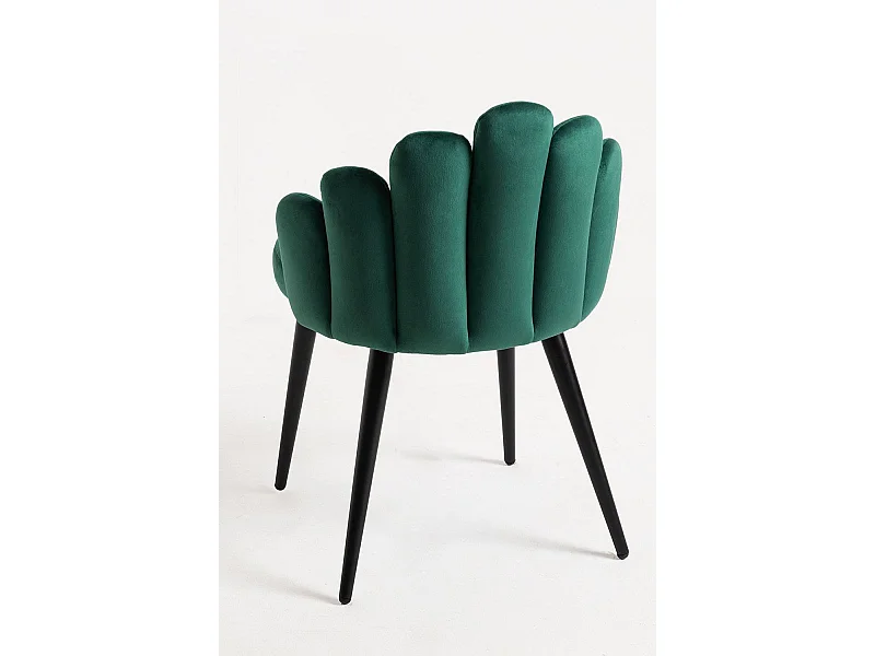 Sillas Comedor - Silla Hand Terciopelo Patas Negras - Verde