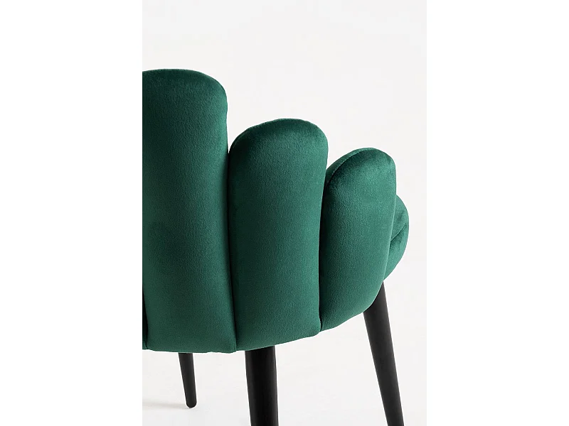 Sillas Comedor - Silla Hand Terciopelo Patas Negras - Verde