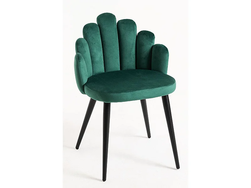 Sillas Comedor - Silla Hand Terciopelo Patas Negras - Verde