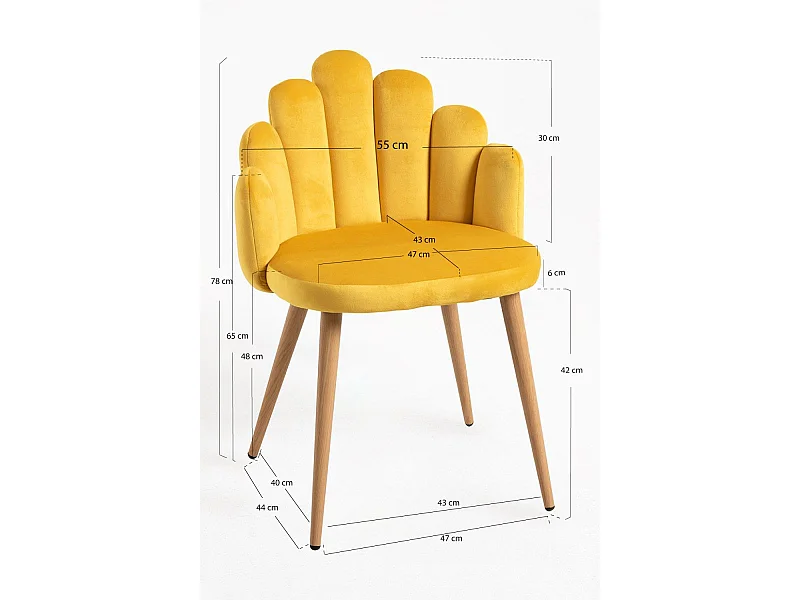 Sillas Comedor - Silla Hand Terciopelo - Amarillo