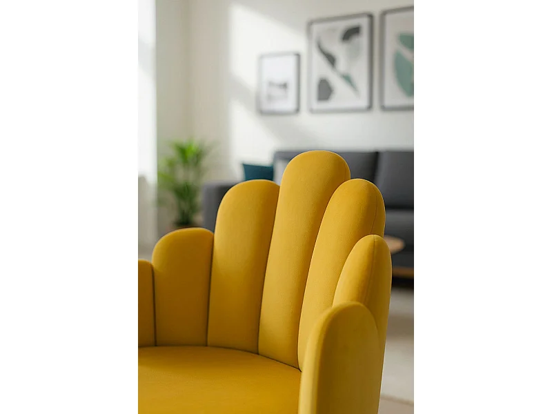 Sillas Comedor - Silla Hand Terciopelo - Amarillo