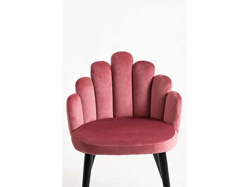 Sillas Comedor - Silla Hand Terciopelo Patas Negras - Rosa