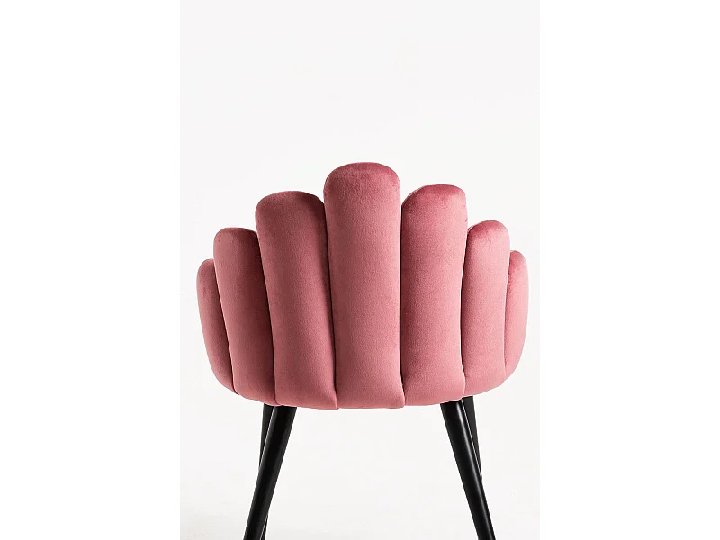 Sillas Comedor - Silla Hand Terciopelo Patas Negras - Rosa