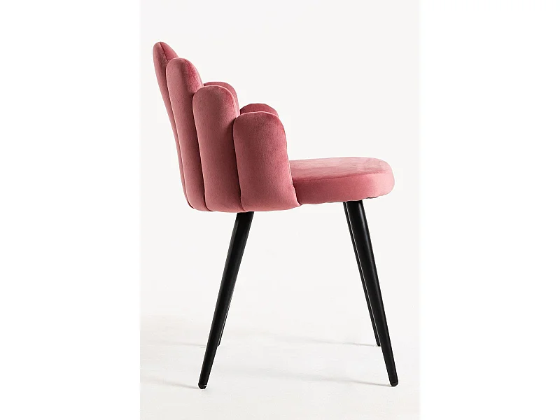 Sillas Comedor - Silla Hand Terciopelo Patas Negras - Rosa