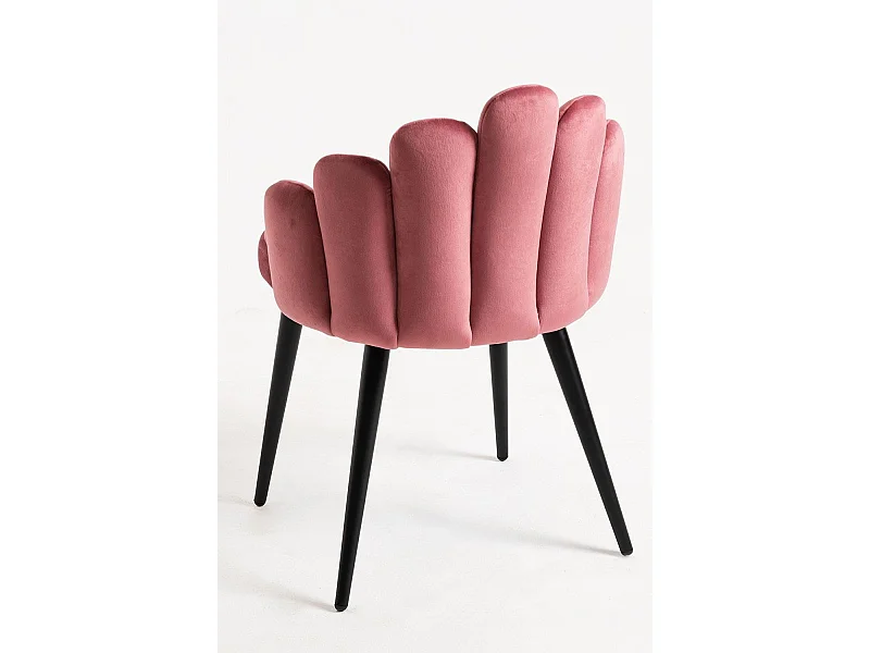 Sillas Comedor - Silla Hand Terciopelo Patas Negras - Rosa