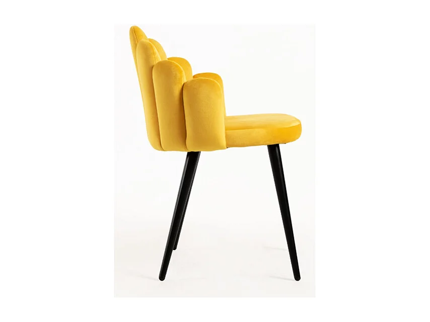 Sillas Comedor - Silla Hand Terciopelo Patas Negras - Amarillo