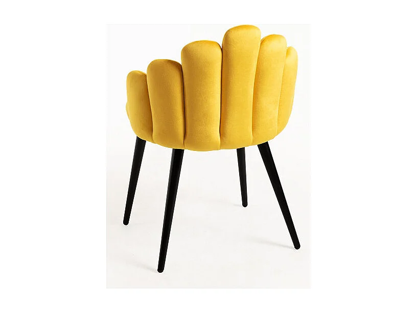 Sillas Comedor - Silla Hand Terciopelo Patas Negras - Amarillo