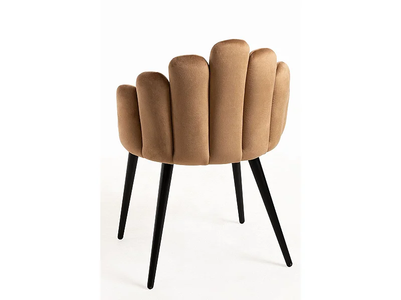 Sillas Comedor - Silla Hand Terciopelo Patas Negras - Marrón