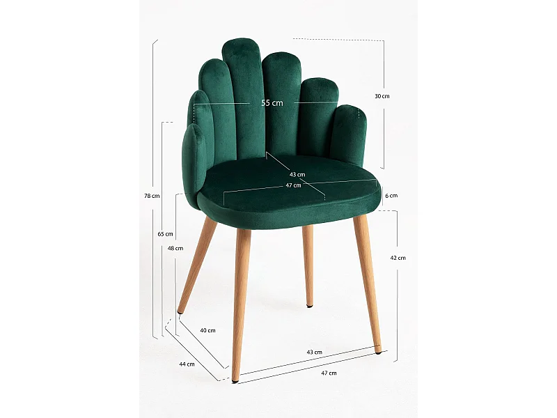 Sillas Comedor - Silla Hand Terciopelo - Verde
