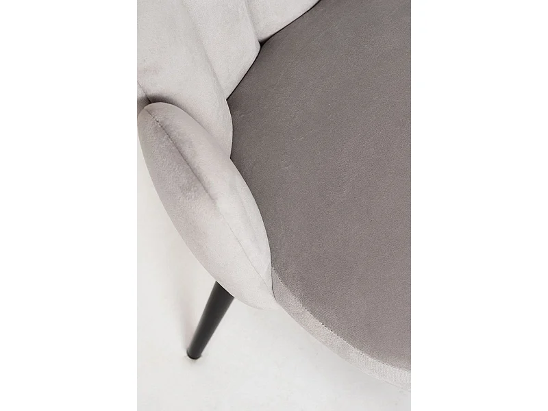 Sillas Comedor - Silla Hand Terciopelo Patas Negras - Gris