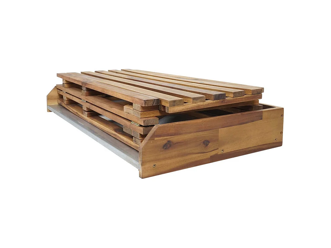 Table à plantes HWC-L18 - table de jardinage table à fleurs étagère à plantes - pliable Outdoor bois d'acacia certifié MVG - bru