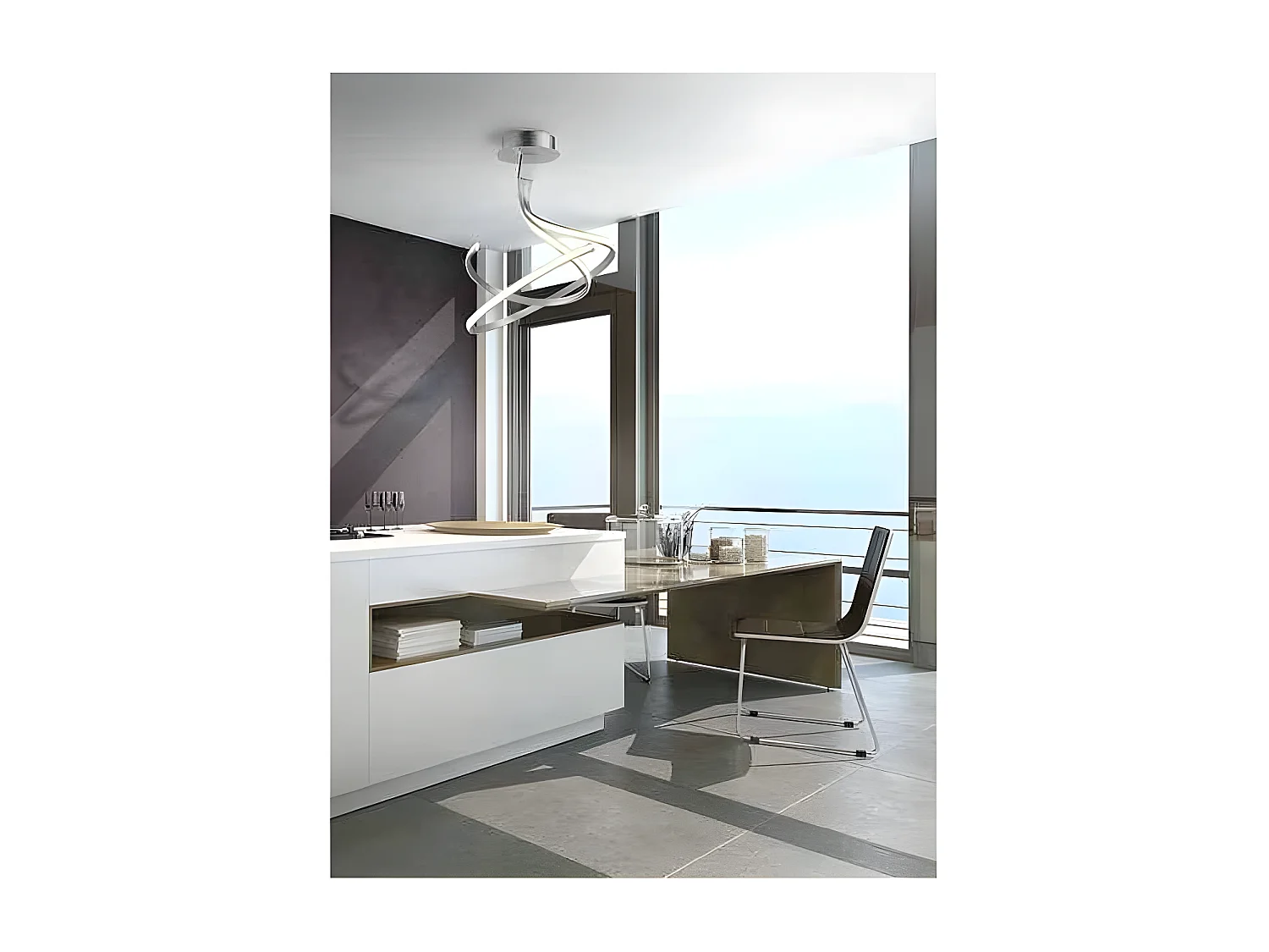 Plafonnier design double - NUR - ampoule led deco mantra