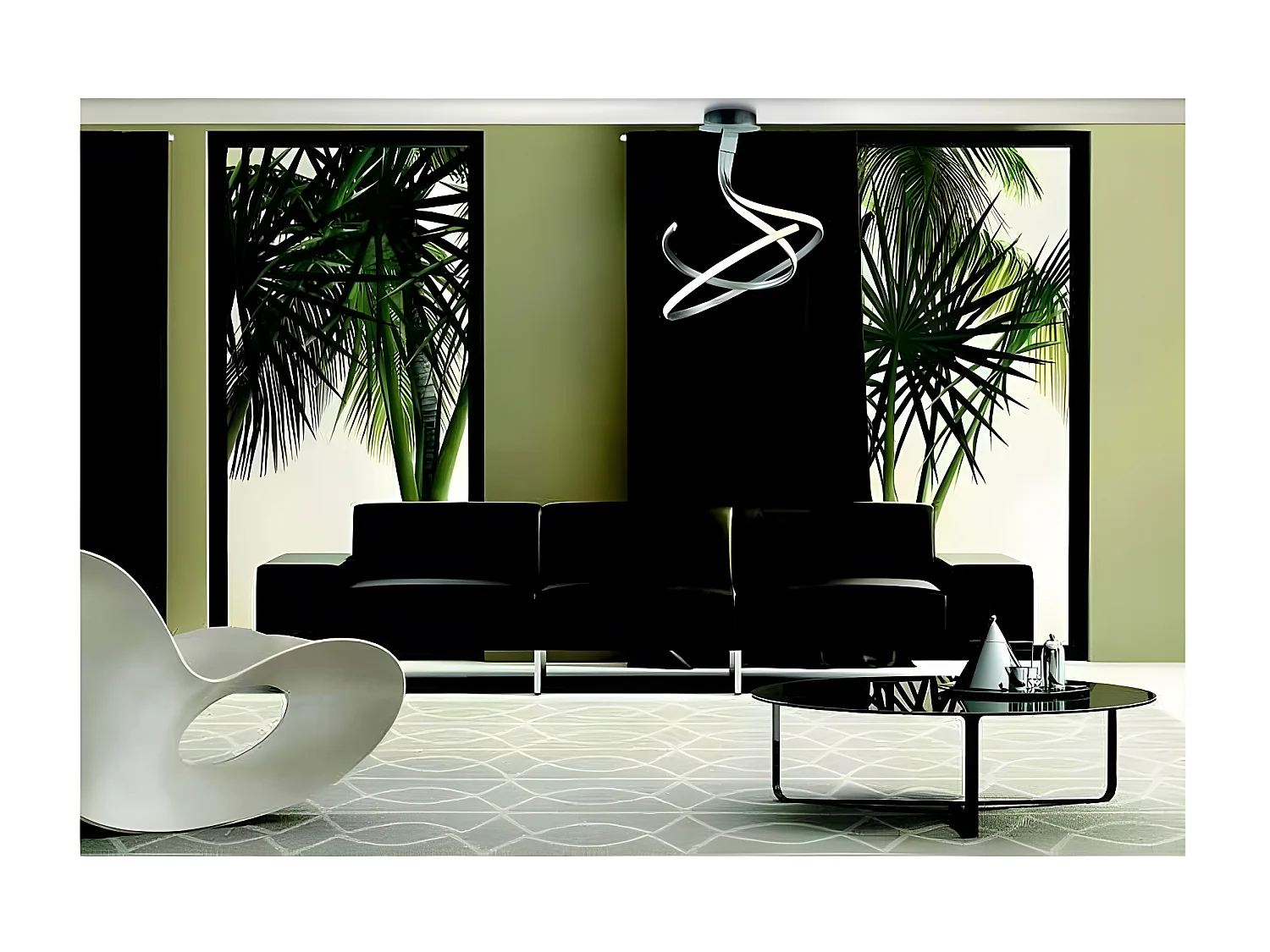 Plafonnier design double - NUR - ampoule led deco mantra