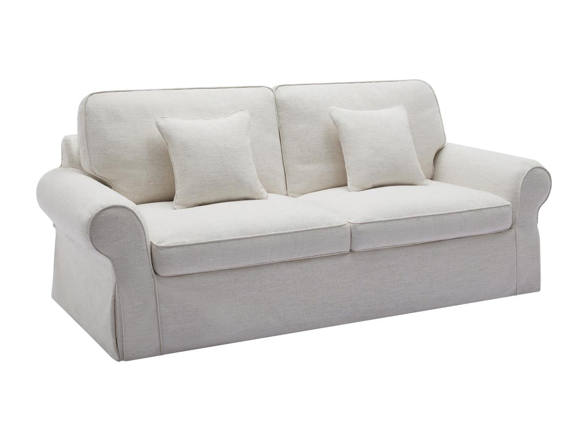 Sofa 3-Sitzer - melierter Stoff - Beige - ZULIPRO von Maison Céphy günstig online kaufen