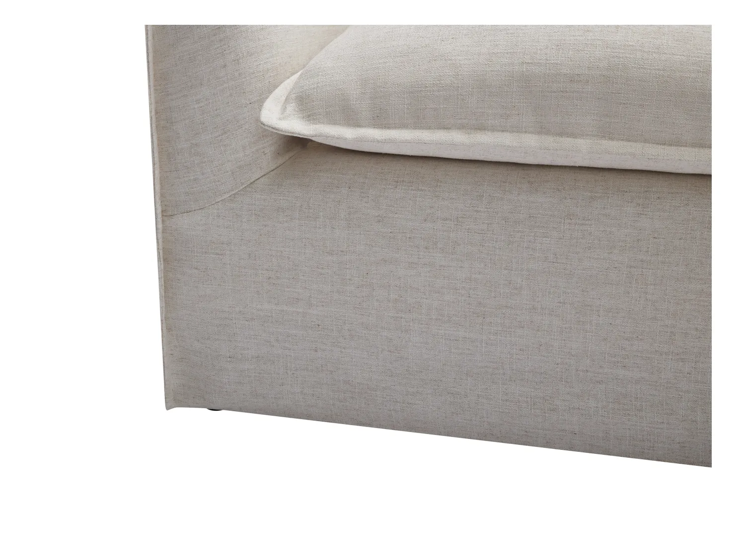 Sofá rinconera reversible de tela beige jaspeada PENIOLA de Maison Céphy