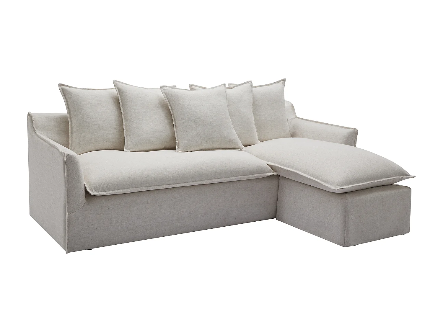 Divano angolare reversibile in Tessuto chiné Beige - PENIOLA della Maison Céphy