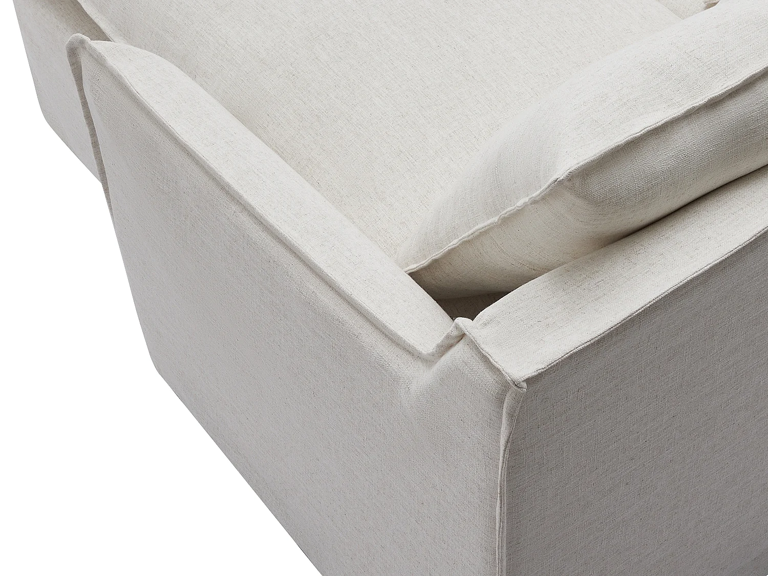 Divano angolare reversibile in Tessuto chiné Beige - PENIOLA della Maison Céphy