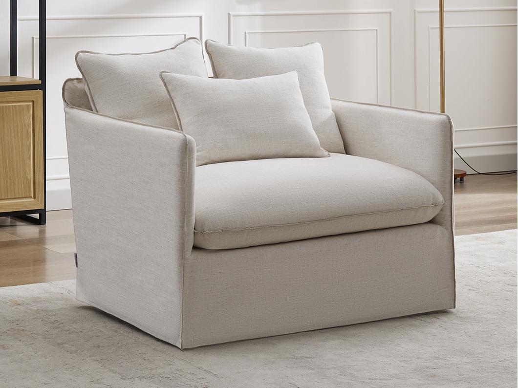 Sessel - melierter Stoff - Beige - MASLINO von Maison Céphy