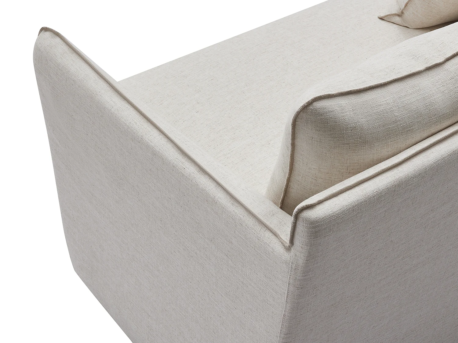 Driezitsbank van beige gechineerde stof MASLINO van Maison Céphy