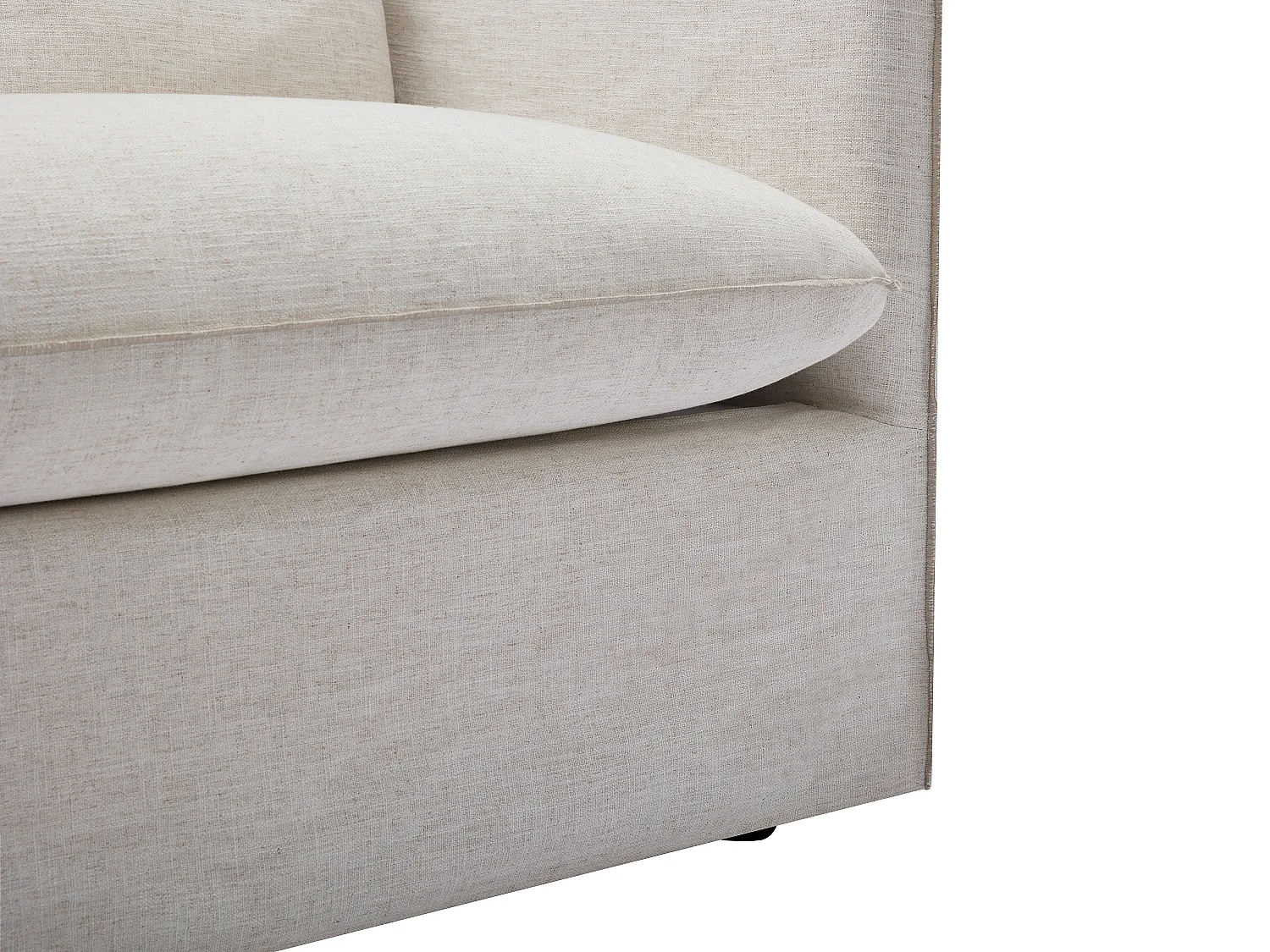 Canapé 3 places en lin et tissu chiné blanc MASLINO de Maison Céphy