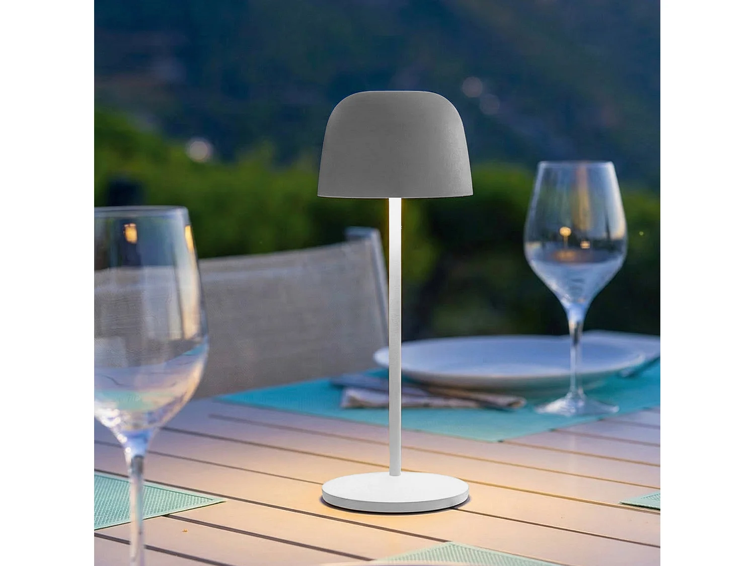 Lampe de table sans fil SOPHIA Gris clair H28cm