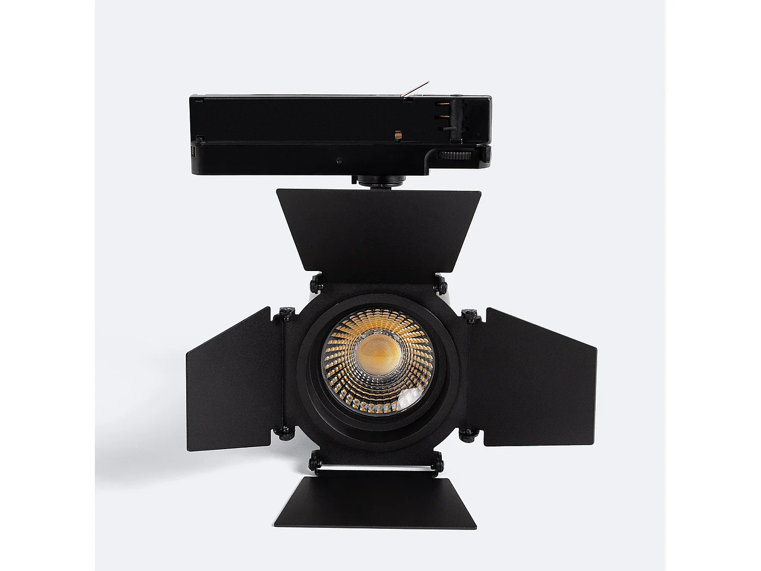 Spot LED sur Rail Triphasé 40W Fasano Cinéma Dimmable Noir 3200K Blanc chaud