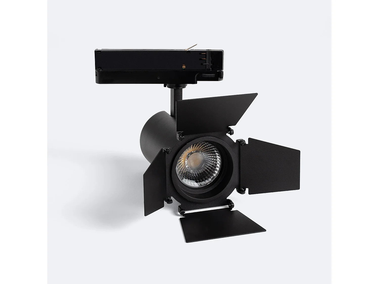 Spot LED sur Rail Triphasé 40W Fasano Cinéma Dimmable Noir 3200K Blanc chaud