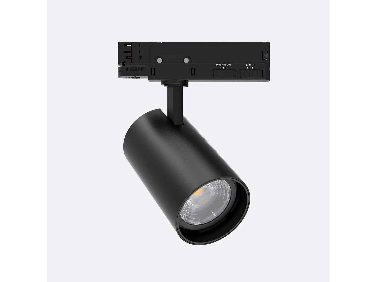 Spot LED sur Rail Triphasé 40W Dimmable Fasano Noir 2700K Blanc chaud