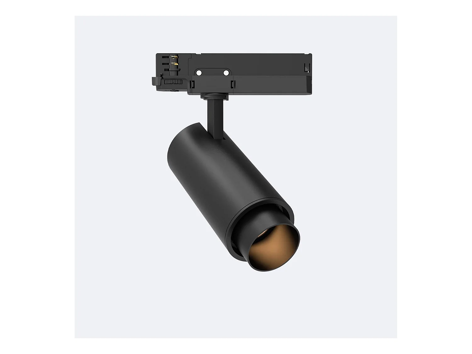 Spot LED sur Rail Triphasé 40W Fasano Cylindre Dimmable Noir 3200K Blanc chaud