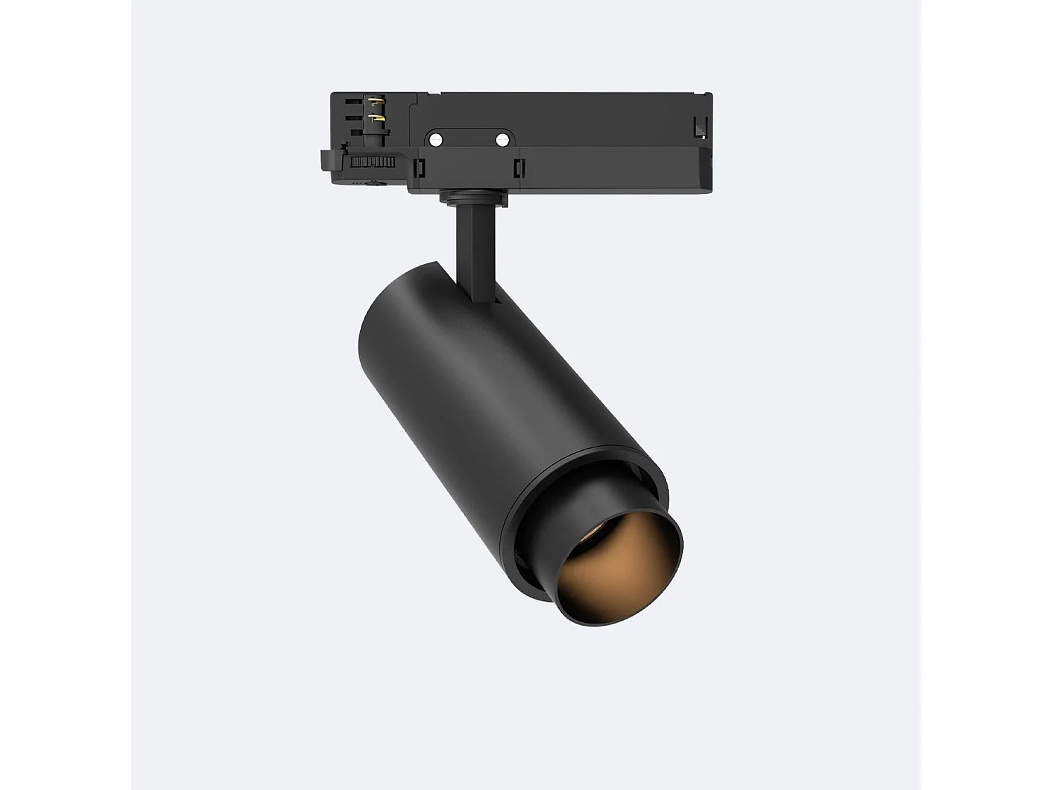 Spot LED sur Rail Triphasé 40W Fasano Cylindre Dimmable Noir 3200K Blanc chaud