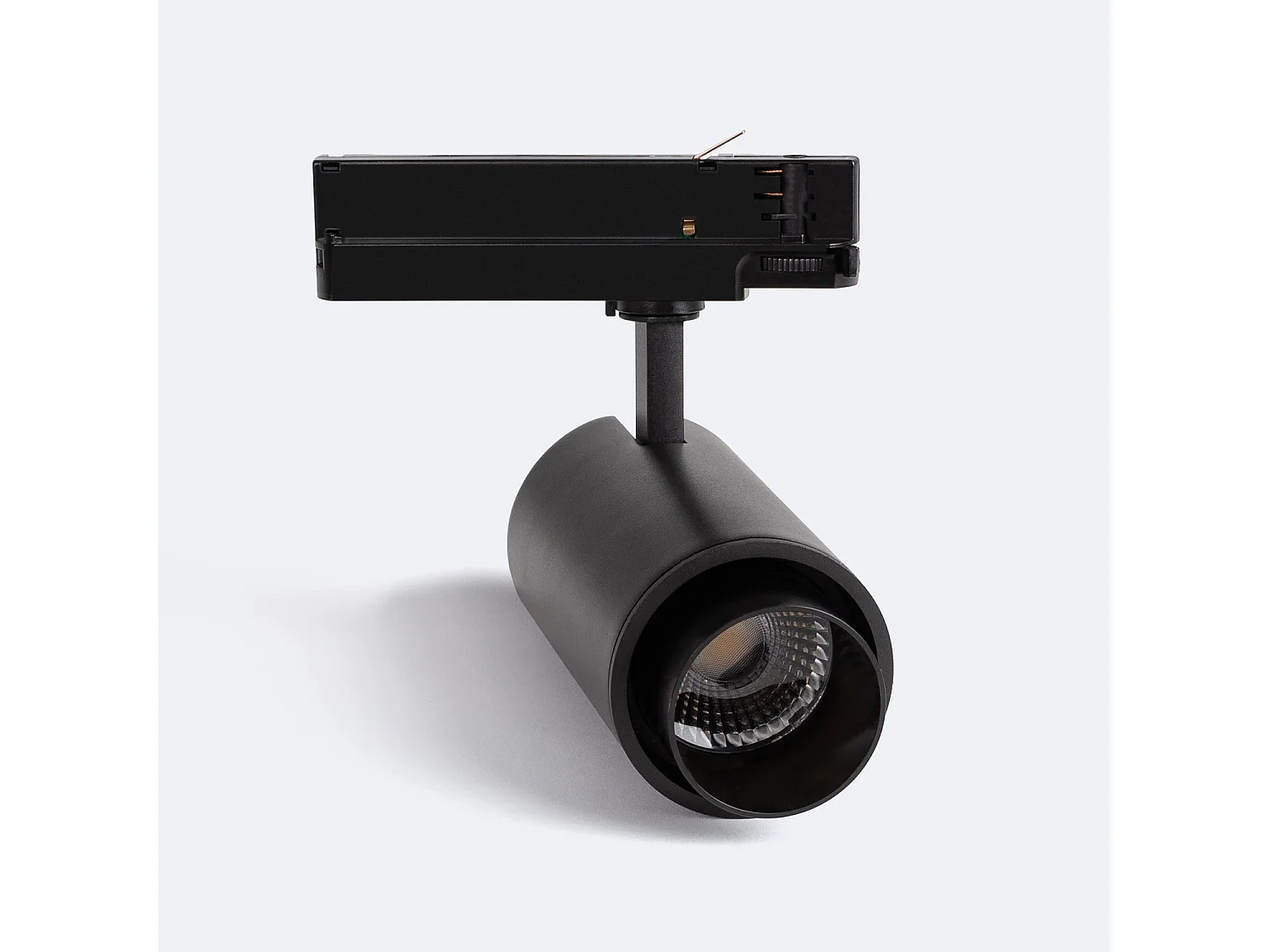 Spot LED sur Rail Triphasé 40W Fasano Cylindre Dimmable Noir 3200K Blanc chaud