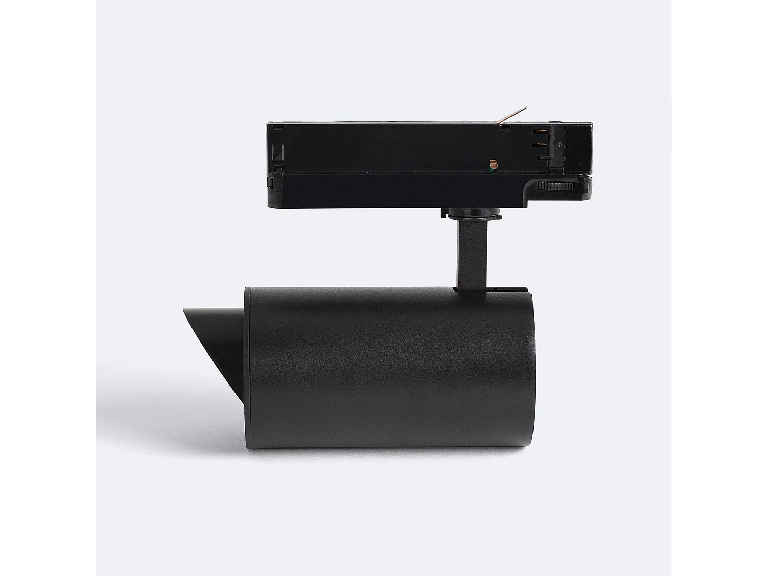 Spot LED sur Rail Triphasé 40W Dimmable Fasano Biseau Noir 3200K Blanc chaud