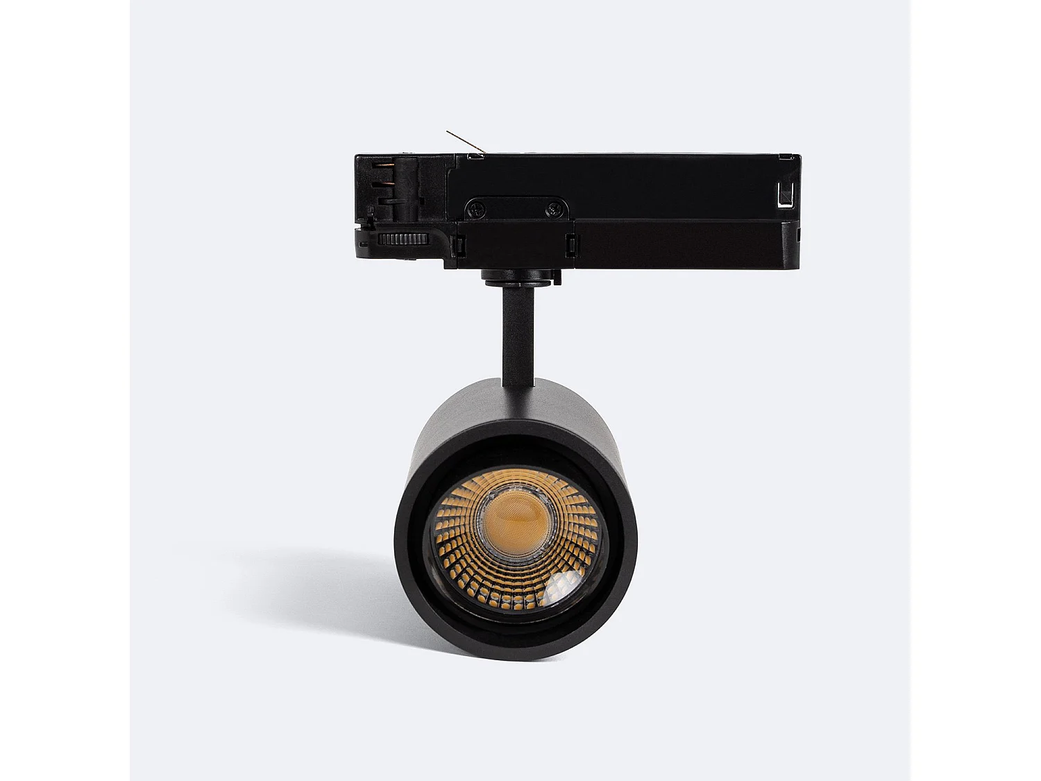 Spot LED sur Rail Triphasé 40W Dimmable Fasano Biseau Noir 3200K Blanc chaud