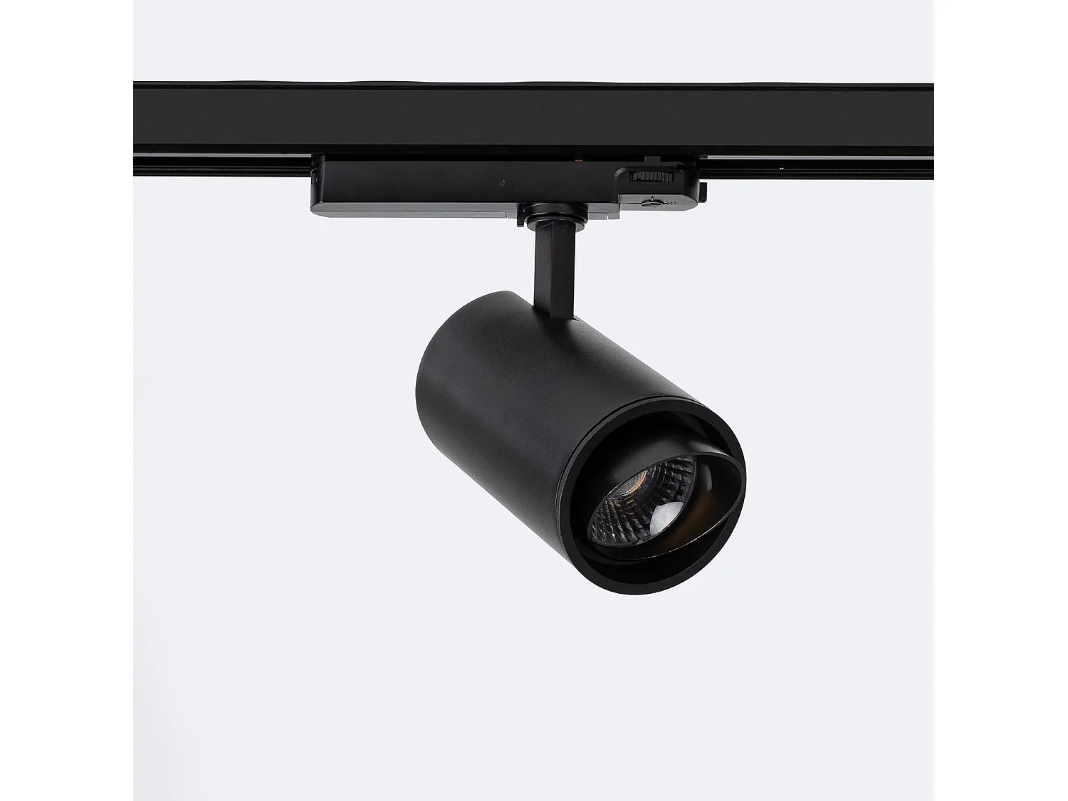 Spot LED sur Rail Triphasé 40W Dimmable Fasano Biseau Noir 2700K Blanc chaud