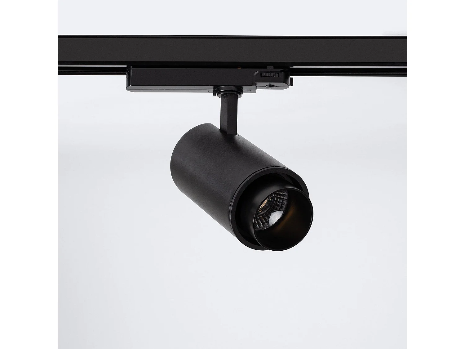 Spot LED sur Rail Triphasé 40W Fasano CCT Sélectionnable Cylindre Dimmable Noir 2700K - 3200K - 4000K Sélectionnable