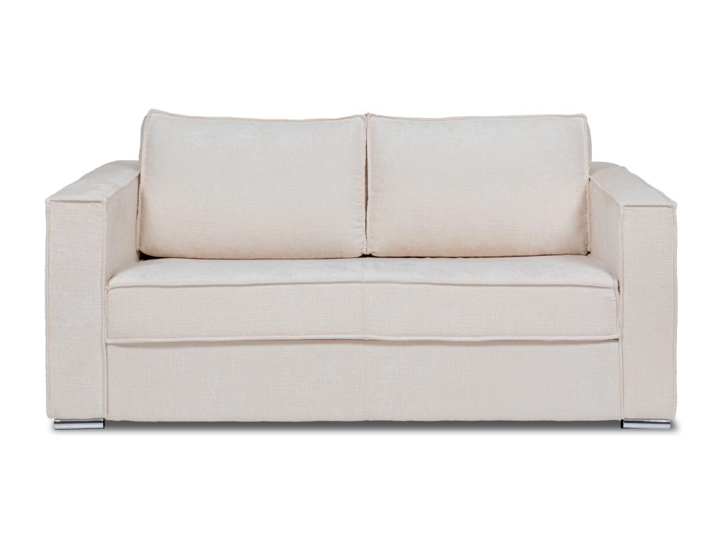 Divano letto 3 posti a ribalta Posto letto 140 cm Materasso 14 cm in Tessuto testurizzato Beige - LORETO