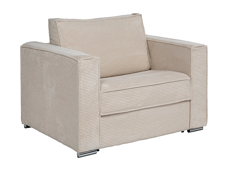 Schlafsessel mit Matratze - Liegefläche 70 cm - Matratze 14 cm - Cord - Beige - LORETO