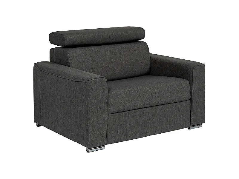 Schlafsessel mit Matratze - Liegefläche 70 cm - Matratze 14 cm - Stoff - Grau - VIZIR