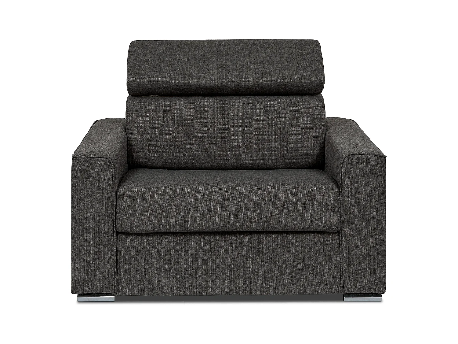 Fauteuil convertible express en tissu gris - Couchage 70 cm - Matelas 14 cm VIZIR