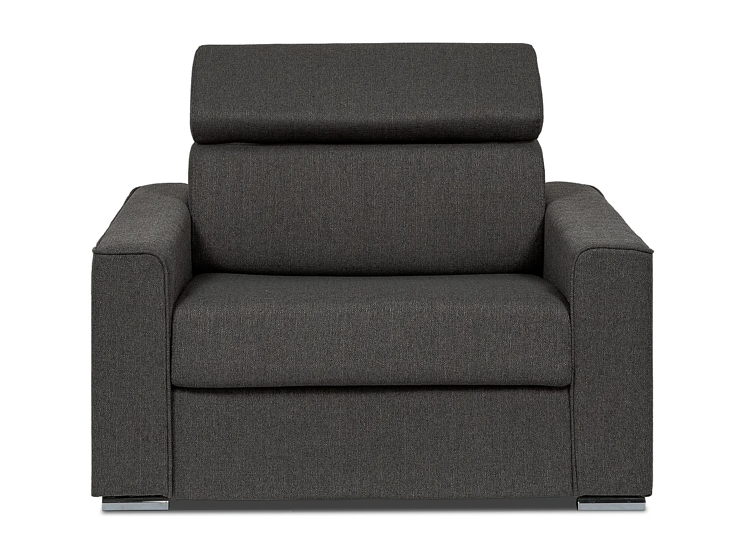 Slaapfauteil express van grijze stof - Bed 70 cm - Matras 14 cm VIZIR