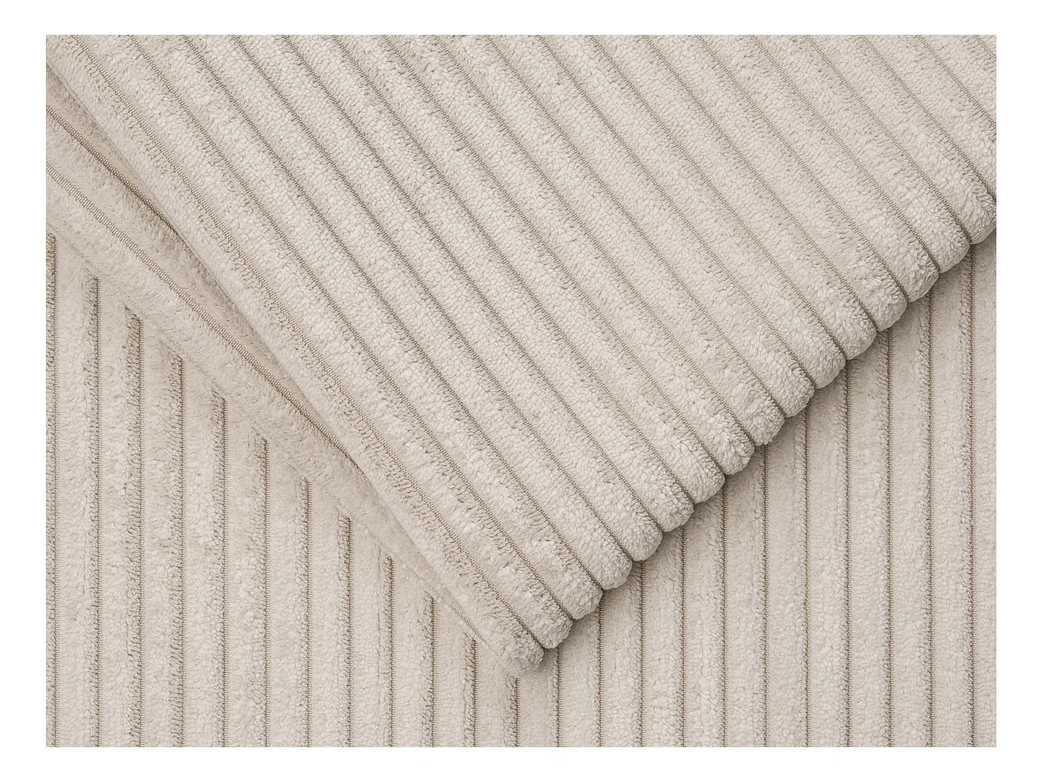 Schlafsofa mit Matratze 3-Sitzer - Cord - Beige - Liegefläche 140 cm - Matratze 14 cm - CALITO