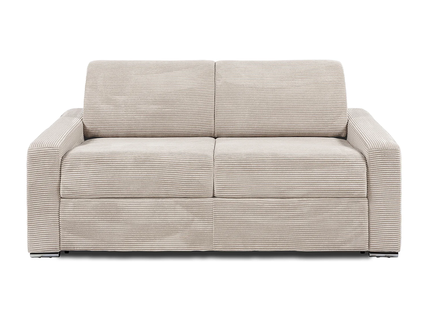 3-personers ekspressofa i beige fløjl - 140 cm soveplads - 22 cm madras med memory foam CALITO