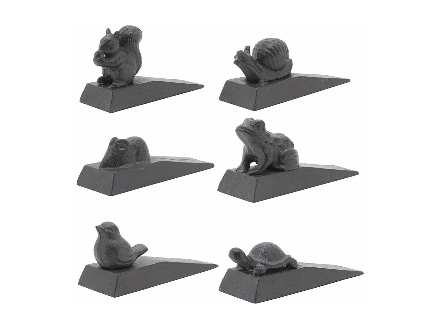 Lot de 6 cale-portes en fonte Animaux