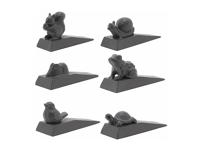 Lot de 6 cale-portes en fonte Animaux