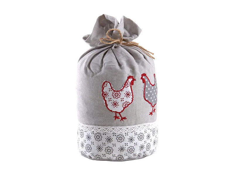Cale-porte en coton et lin 1,5kg Poule