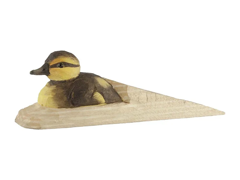 Cale-porte en bois sculpté à la main Animal Caneton