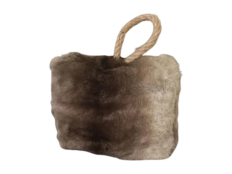 Cale Porte Imitation Fourrure "Grizzli" 17cm Marron